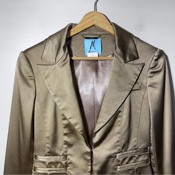 Marciano Fitted Champagne Gold Blazer Size 4 - Picture 3 of 10